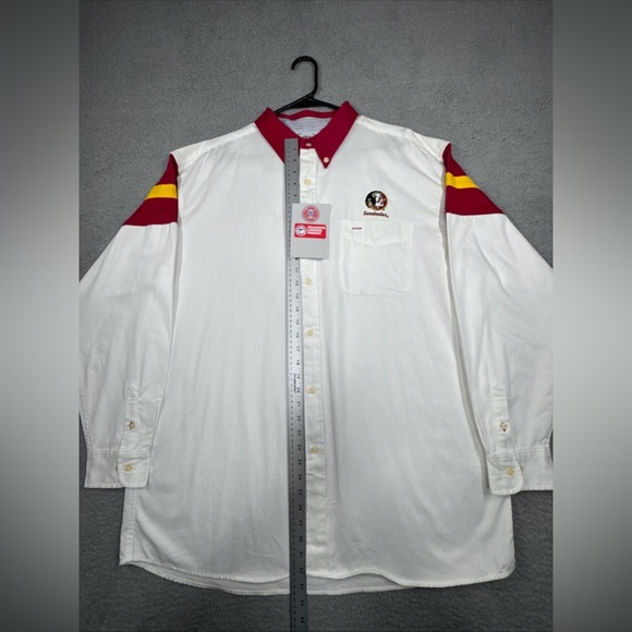 Florida State Seminole Shirt Men's XL White Button-Down Long Sleeve NWT  #0298 - Picture 4 of 16